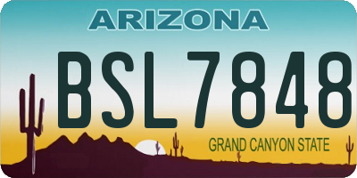 AZ license plate BSL7848