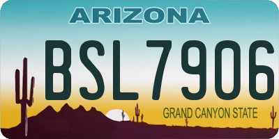 AZ license plate BSL7906