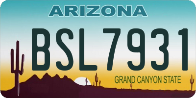 AZ license plate BSL7931