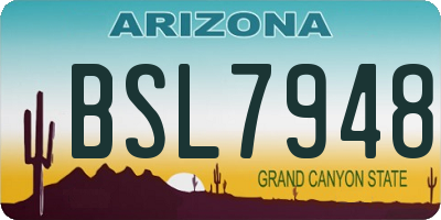 AZ license plate BSL7948
