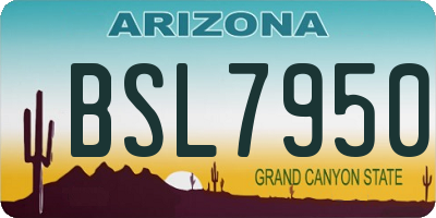 AZ license plate BSL7950