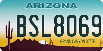 AZ license plate BSL8069