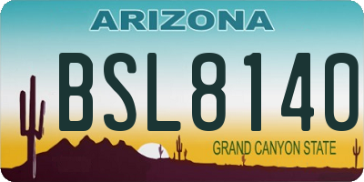 AZ license plate BSL8140