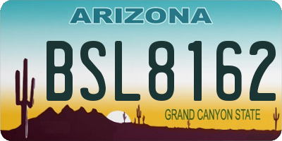 AZ license plate BSL8162