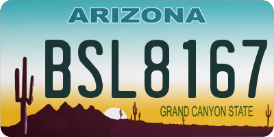 AZ license plate BSL8167