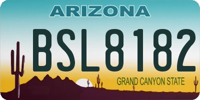 AZ license plate BSL8182