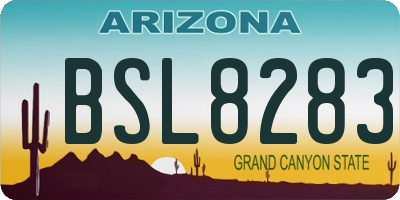 AZ license plate BSL8283