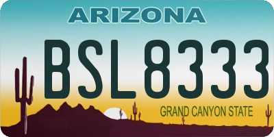 AZ license plate BSL8333