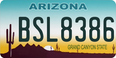 AZ license plate BSL8386