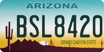 AZ license plate BSL8420