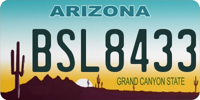 AZ license plate BSL8433