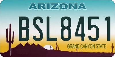 AZ license plate BSL8451