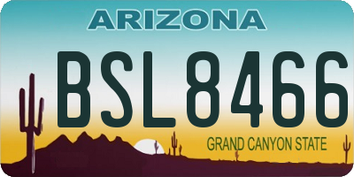 AZ license plate BSL8466