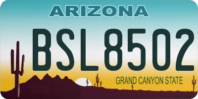 AZ license plate BSL8502