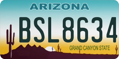 AZ license plate BSL8634