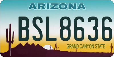 AZ license plate BSL8636