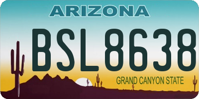 AZ license plate BSL8638