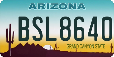 AZ license plate BSL8640