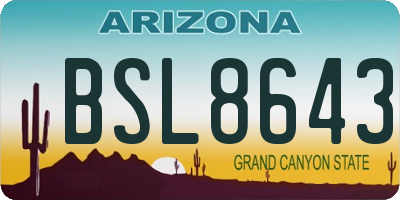 AZ license plate BSL8643