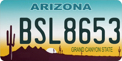 AZ license plate BSL8653