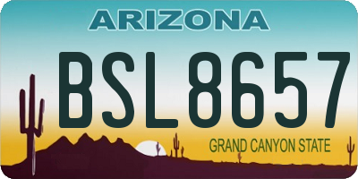 AZ license plate BSL8657