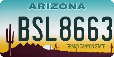 AZ license plate BSL8663