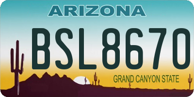 AZ license plate BSL8670