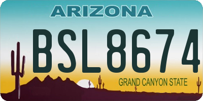 AZ license plate BSL8674