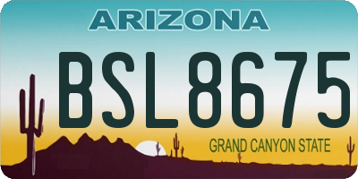 AZ license plate BSL8675