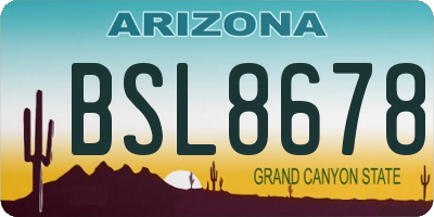 AZ license plate BSL8678