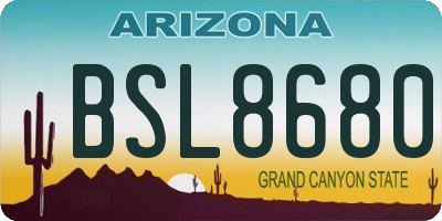 AZ license plate BSL8680