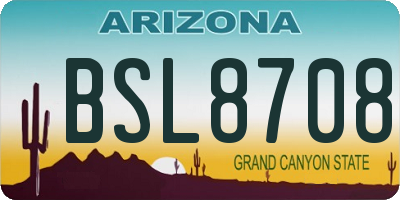 AZ license plate BSL8708