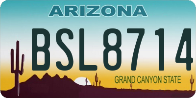 AZ license plate BSL8714