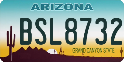 AZ license plate BSL8732