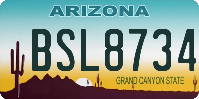 AZ license plate BSL8734