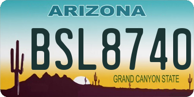 AZ license plate BSL8740