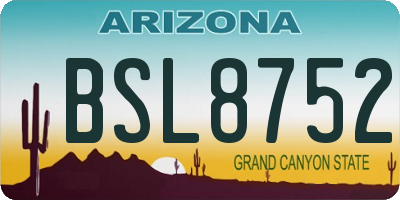 AZ license plate BSL8752