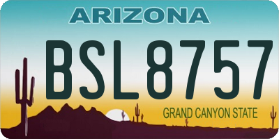 AZ license plate BSL8757