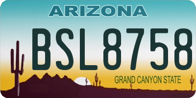 AZ license plate BSL8758