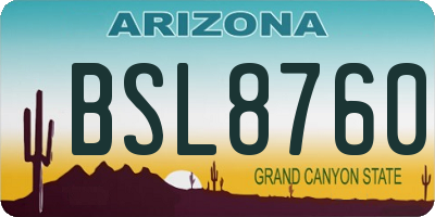 AZ license plate BSL8760