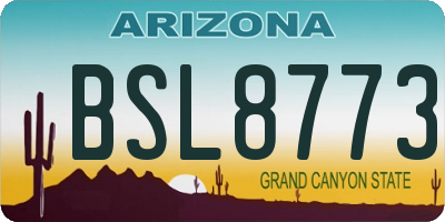 AZ license plate BSL8773