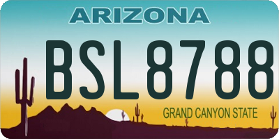 AZ license plate BSL8788