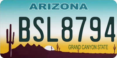 AZ license plate BSL8794