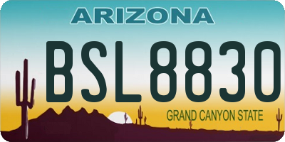 AZ license plate BSL8830