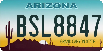 AZ license plate BSL8847