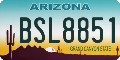 AZ license plate BSL8851