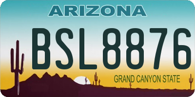 AZ license plate BSL8876