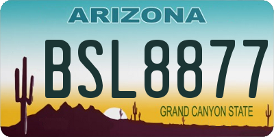 AZ license plate BSL8877