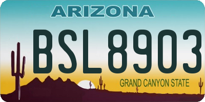 AZ license plate BSL8903