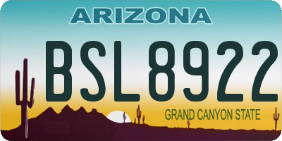 AZ license plate BSL8922